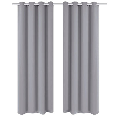 Cortinas Vidaxl con anillos de metal apagado 135x175 gris 2 pcs