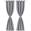 Cortinas Vidaxl con anillos de metal apagado 135x175 gris 2 pcs