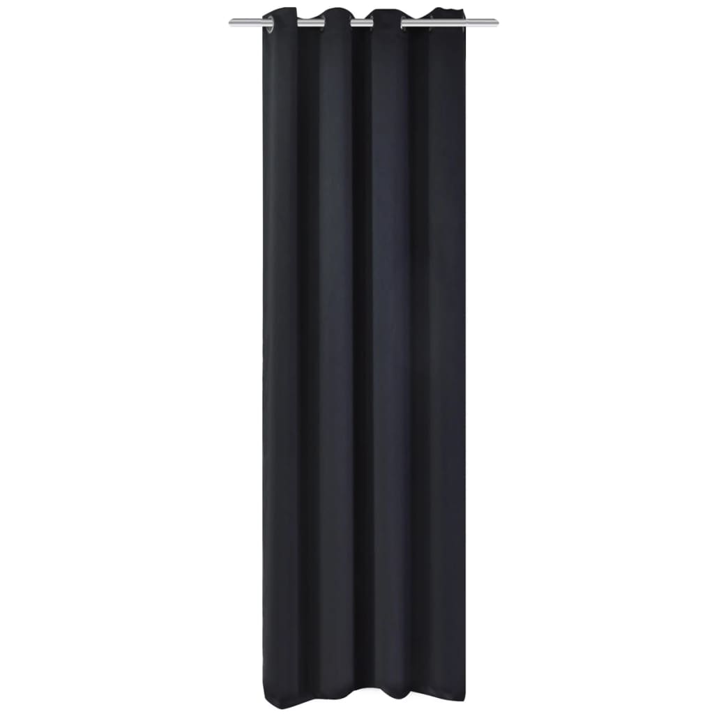 Cortina de Vidaxl con anillos de metal apagado 270x245 negro