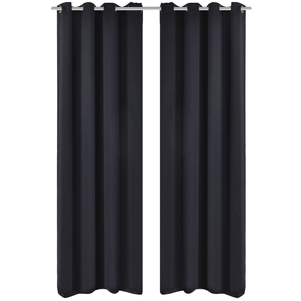 Cortina de Vidaxl con anillos de metal apagado 270x245 negro