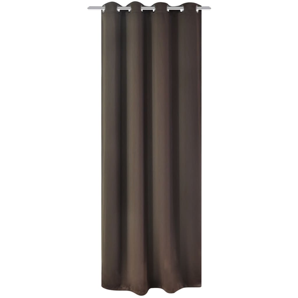 Cortina de Vidaxl con anillos de metal apagado 270x245 marrón
