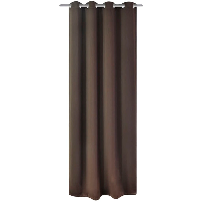 Cortina de Vidaxl con anillos de metal apagado 270x245 marrón