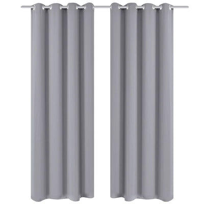 Cortina de Vidaxl con anillos de metal apagado 270x245 gris