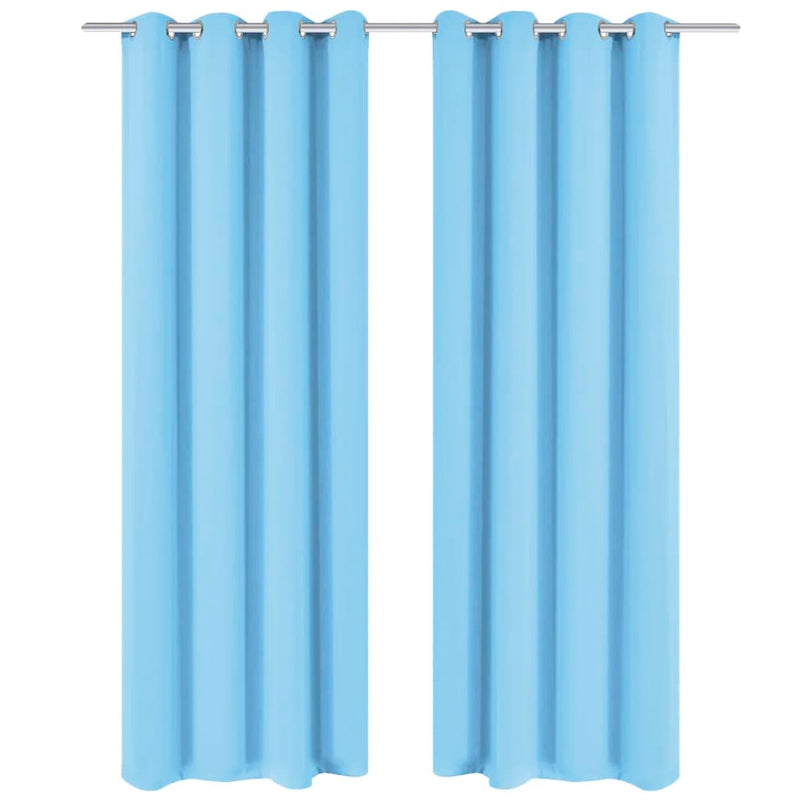 Cortinas Vidaxl con anillos de metal apagado 135x175 Turquesa 2 PCS