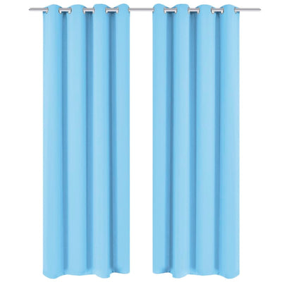 Vidaxl gordijnen met metalen ringen verduisterend 135x245 turquoise 2 st