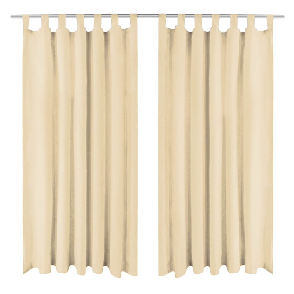 Tende da micro-satina Vidaxl con loop 140x225 cm beige 2 pezzi