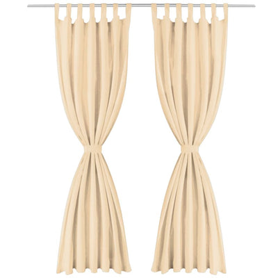 Vidaxl micro-satijnen gordijnen met lussen 140x225 cm beige 2 st