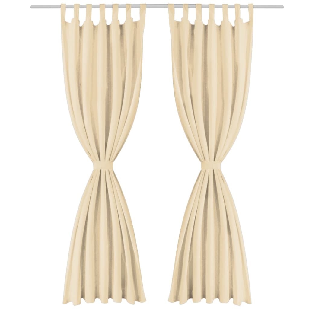 Tende da micro-satina Vidaxl con loop 140x225 cm beige 2 pezzi