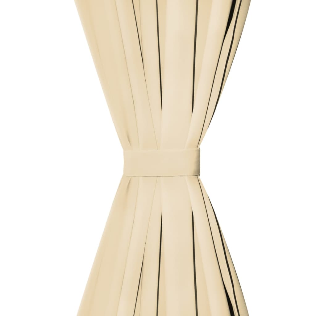 Tende da micro-satina Vidaxl con loop 140x225 cm beige 2 pezzi