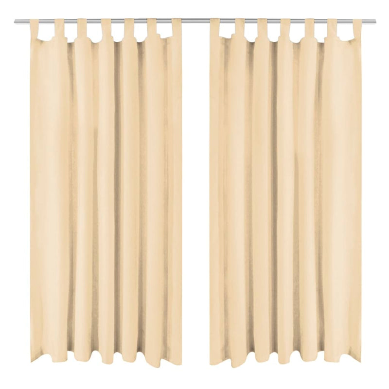 Tende da micro-satina Vidaxl con loop 140x245 cm beige 2 pezzi