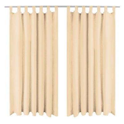 Vidaxl micro-satijnen gordijnen met lussen 140x245 cm beige 2 st