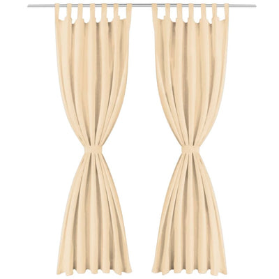 Vidaxl micro-satijnen gordijnen met lussen 140x245 cm beige 2 st