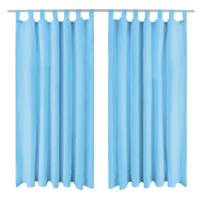 Cortinas de micro-satina Vidaxl con bucles 140x175 cm turquesa 2 sts