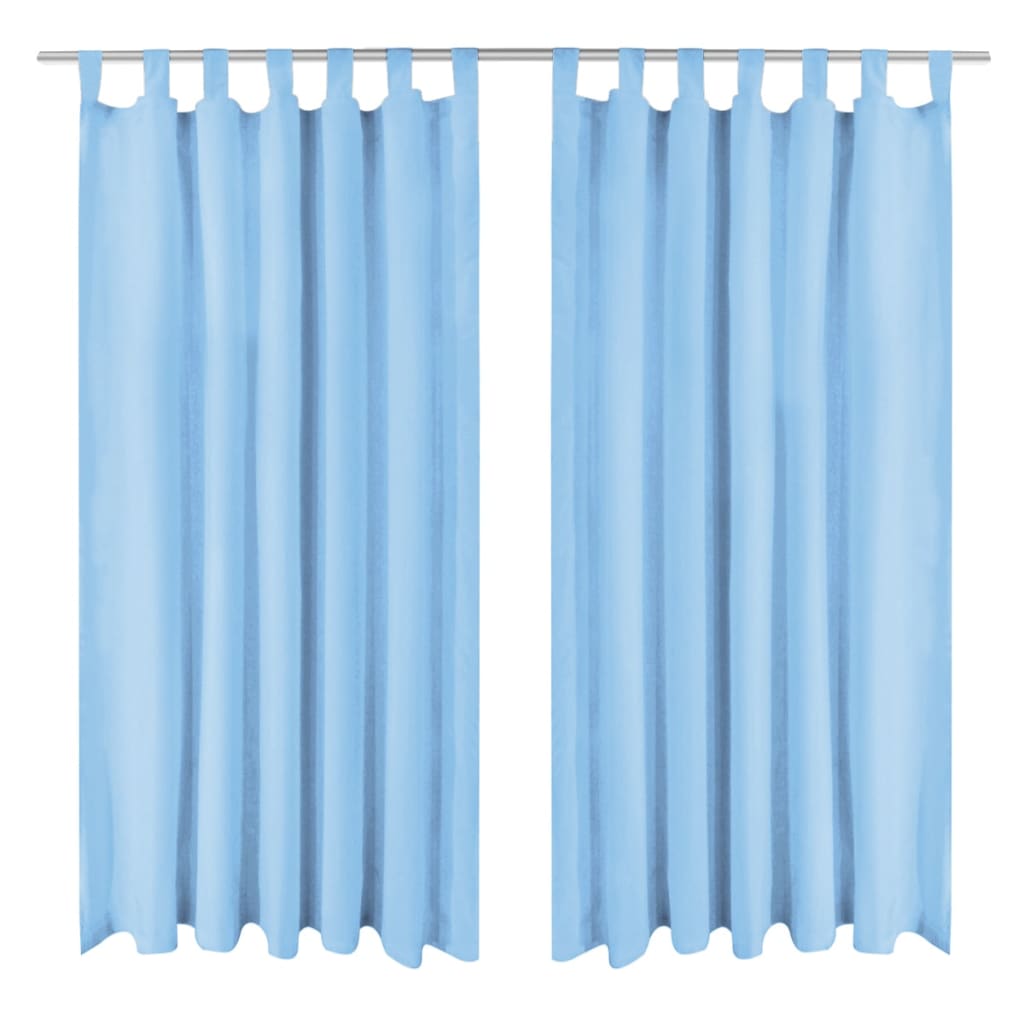 Tende a micro-satina Vidaxl con loop 140x225 cm turchese 2 m