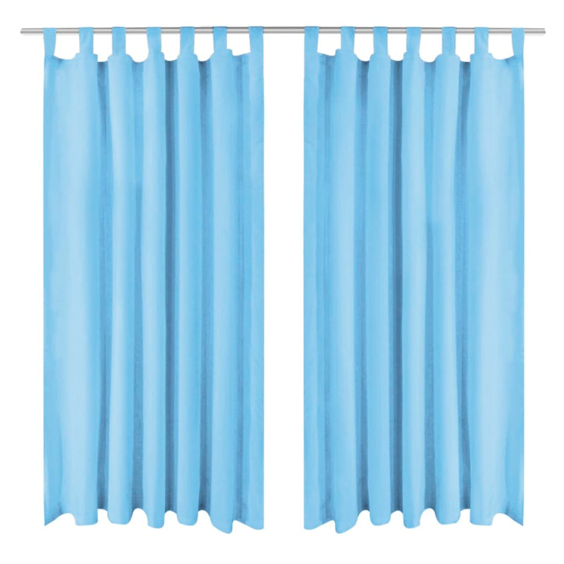 Tende a micro-satina Vidaxl con loop 140x225 cm turchese 2 m