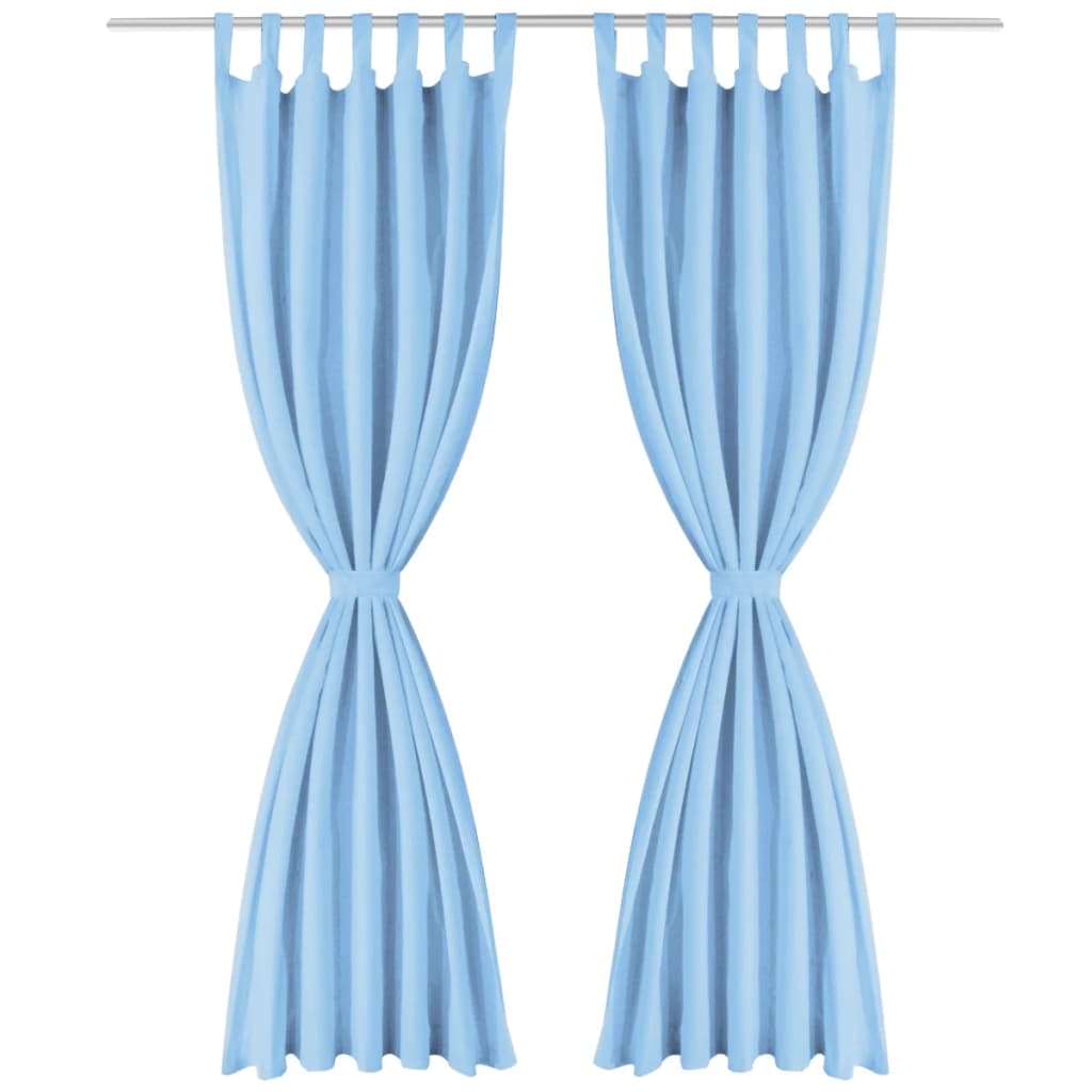 Tende a micro-satina Vidaxl con loop 140x225 cm turchese 2 m