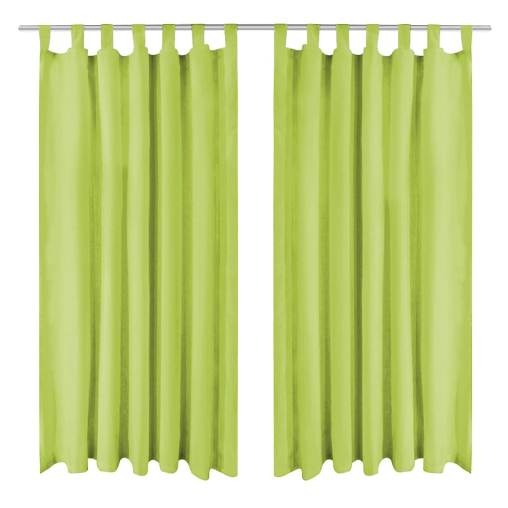 Tende a micro-satina Vidaxl con loop 140x175 cm verdi 2 m