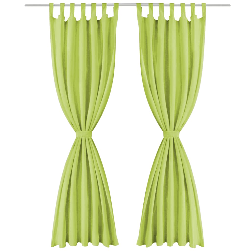 Tende a micro-satina Vidaxl con loop 140x175 cm verdi 2 m