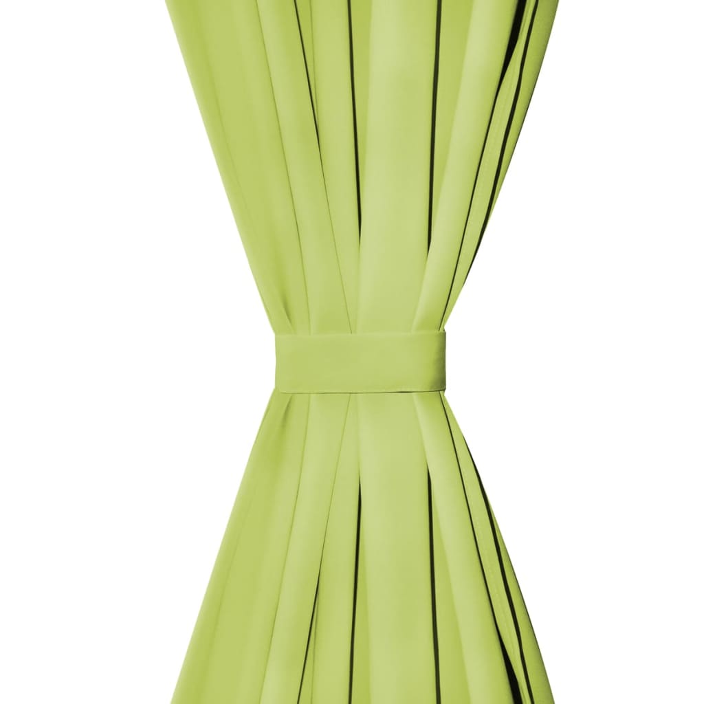 Cortinas de micro-satina Vidaxl con bucles 140x245 cm verde 2 sts