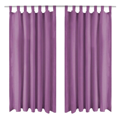 Vidaxl Micro-Satin Curtains with loops 140x175 cm Lila 2 sts