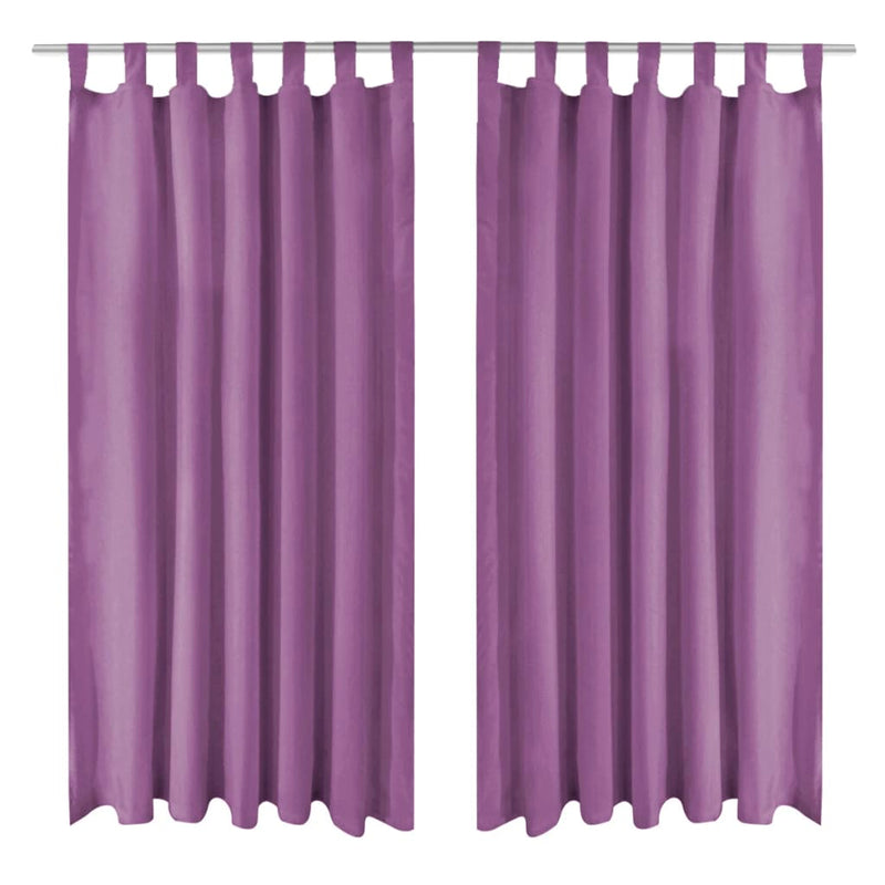 Vidaxl micro-satijnen gordijnen met lussen 140x225 cm lila 2 st