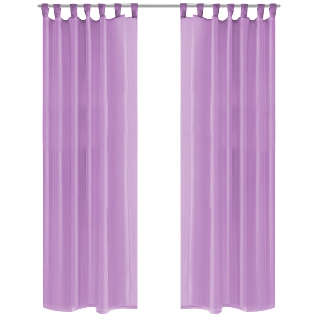 Cortinas Vidaxl Voile 140x245 cm lilac 2 pcs