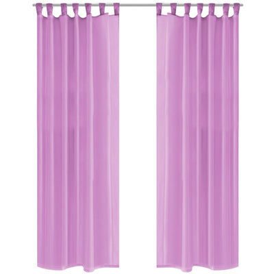 Tende vidaxl Voile 140x245 cm lilla 2 pezzi