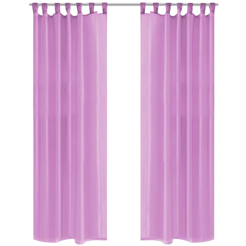 Tende vidaxl Voile 140x245 cm lilla 2 pezzi