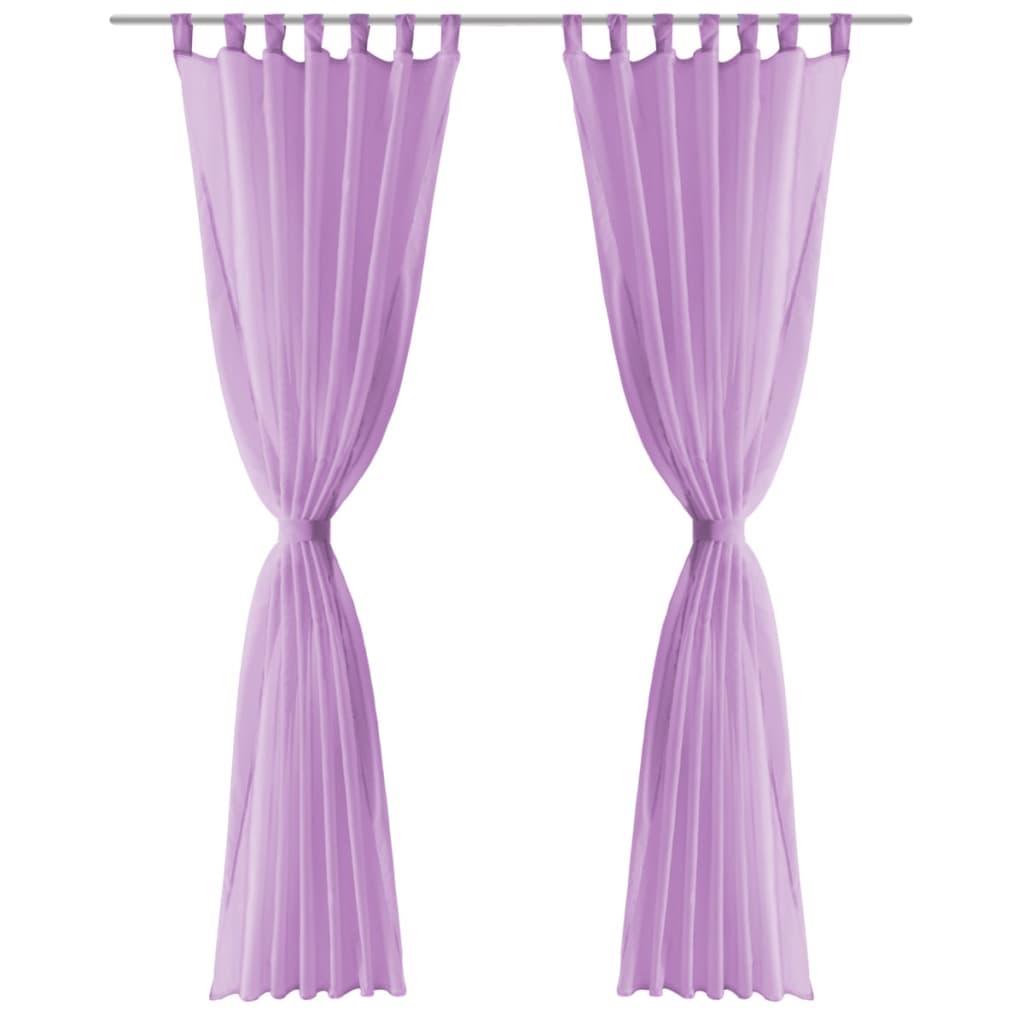 Cortinas Vidaxl Voile 140x245 cm lilac 2 pcs