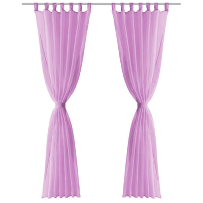 Tende vidaxl Voile 140x245 cm lilla 2 pezzi