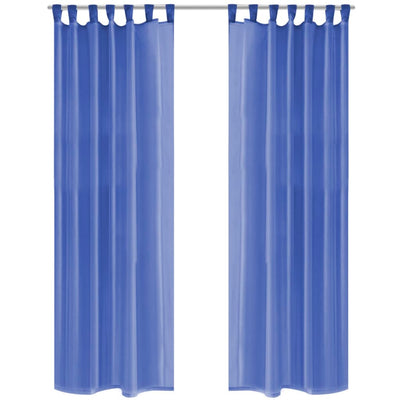 Vidaxl gordijnen voile 140x225 cm koningsblauw 2 st