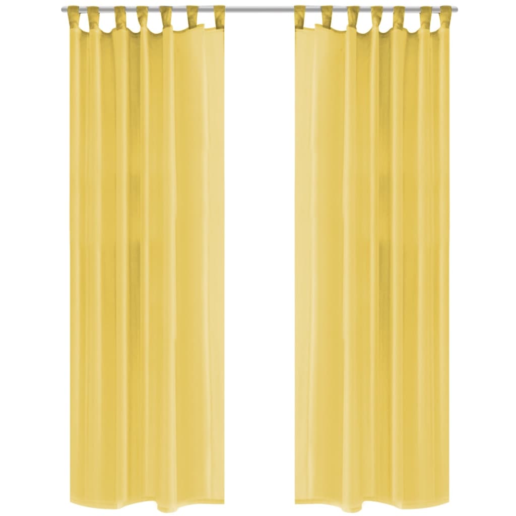 Vidaxl curtains Voile 140x175 cm yellow 2 sts
