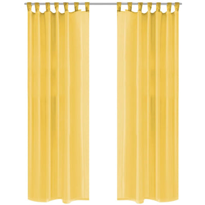 Tende vidaxl Voile 140x245 cm giallo 2 m
