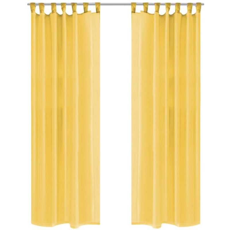 Tende vidaxl Voile 140x245 cm giallo 2 m