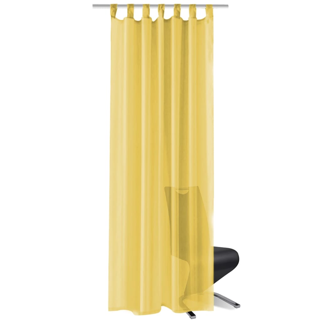 Cortinas Vidaxl Voile 140x245 cm amarillo 2 sts