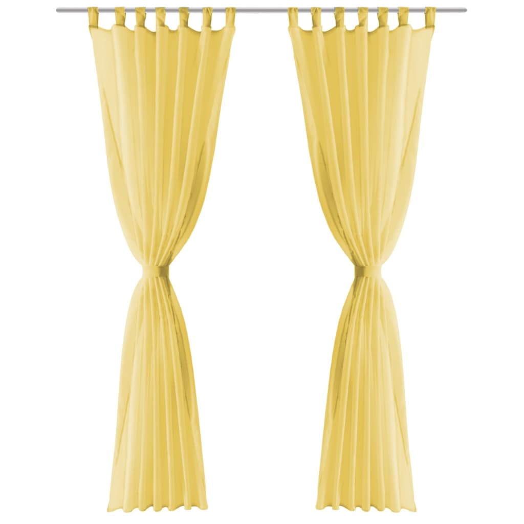 Cortinas Vidaxl Voile 140x245 cm amarillo 2 sts