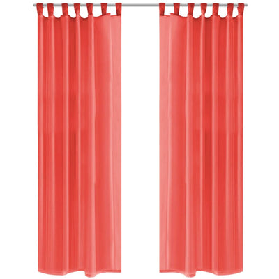 Cortinas Vidaxl Voile 140x225 cm rojo 2 pcs