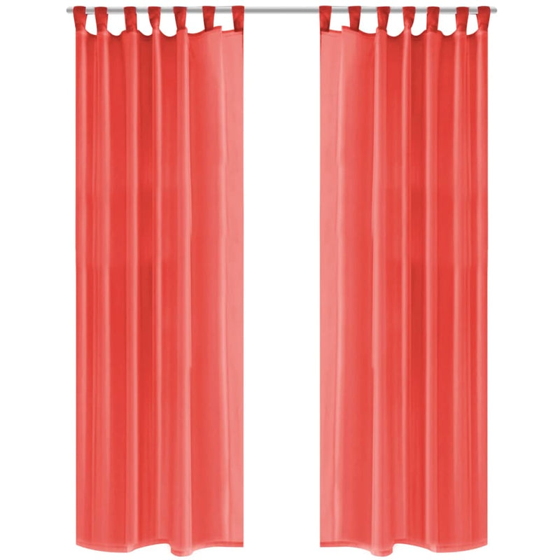 Tende Vidaxl Voile 140x225 cm Red 2 PC