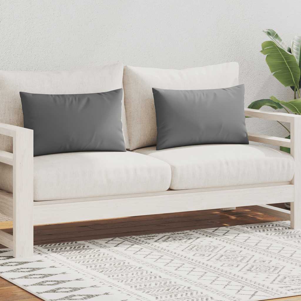 Vidaxl cuscini da esterno 60x40 cm grigio 2 pezzi