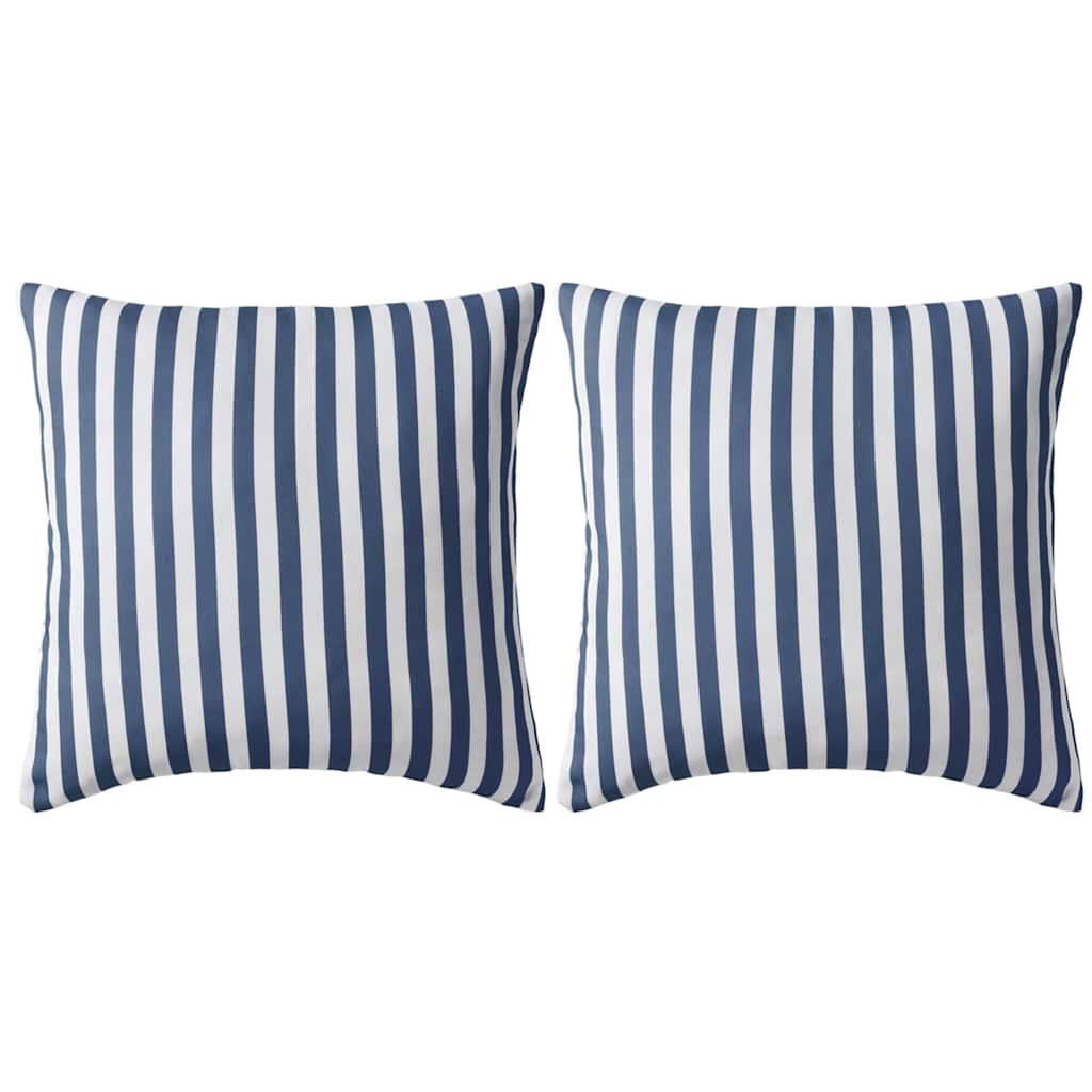 Vidaxl cuscini da esterno 45x45 cm a strisce blu navy 2 pezzi