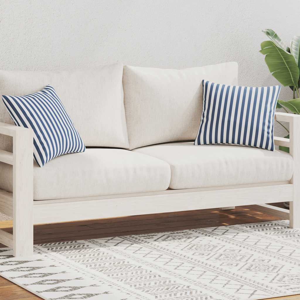 Vidaxl cuscini da esterno 45x45 cm a strisce blu navy 2 pezzi