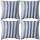 Vidaxl cuscini da esterno 45x45 cm a strisce blu navy 4 pezzi