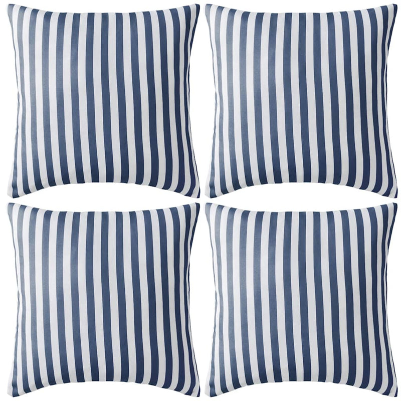 Vidaxl cojines al aire libre 45x45 cm a rayas azul marino 4 pcs