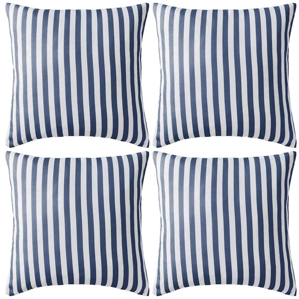 Vidaxl cuscini da esterno 45x45 cm a strisce blu navy 4 pezzi
