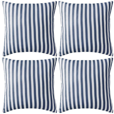 Vidaxl cojines al aire libre 45x45 cm a rayas azul marino 4 pcs