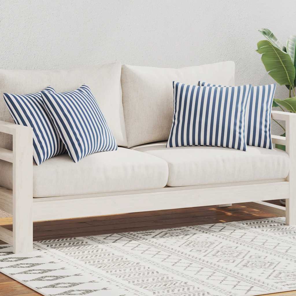 Vidaxl cuscini da esterno 45x45 cm a strisce blu navy 4 pezzi