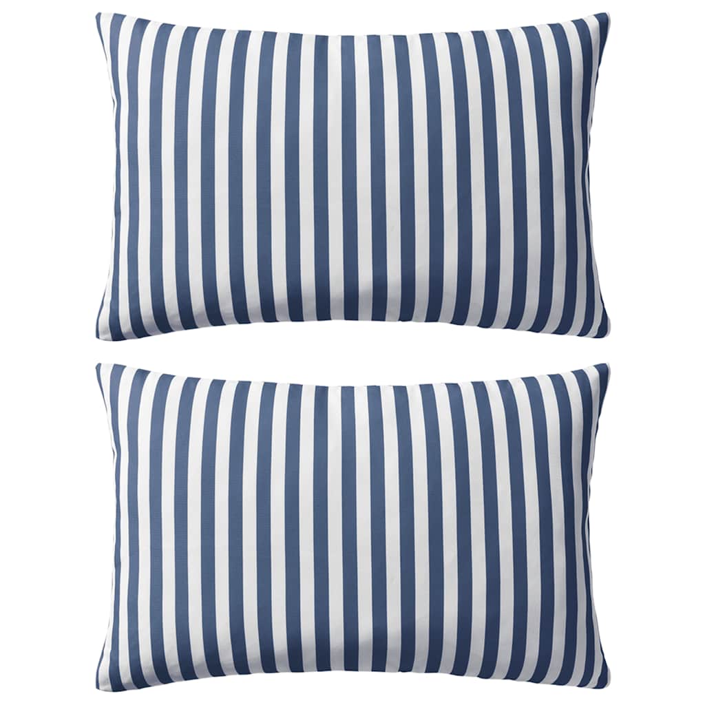 Vidaxl outdoor cushions 60x40 cm striped navy blue 2 pcs