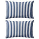 Vidaxl outdoor cushions 60x40 cm striped navy blue 2 pcs