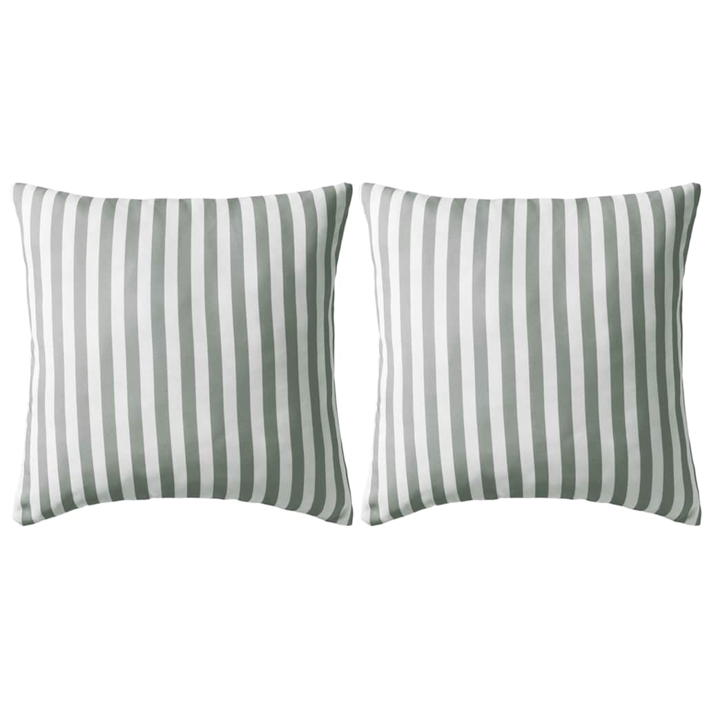 Vidaxl cojines al aire libre 45x45 cm gris rayado 2 pcs