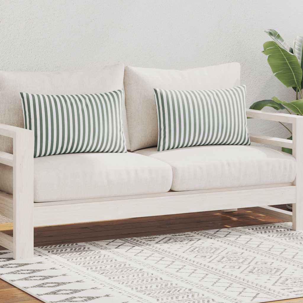 Vidaxl cuscini da esterno 60x40 cm a strisce 2 pezzi